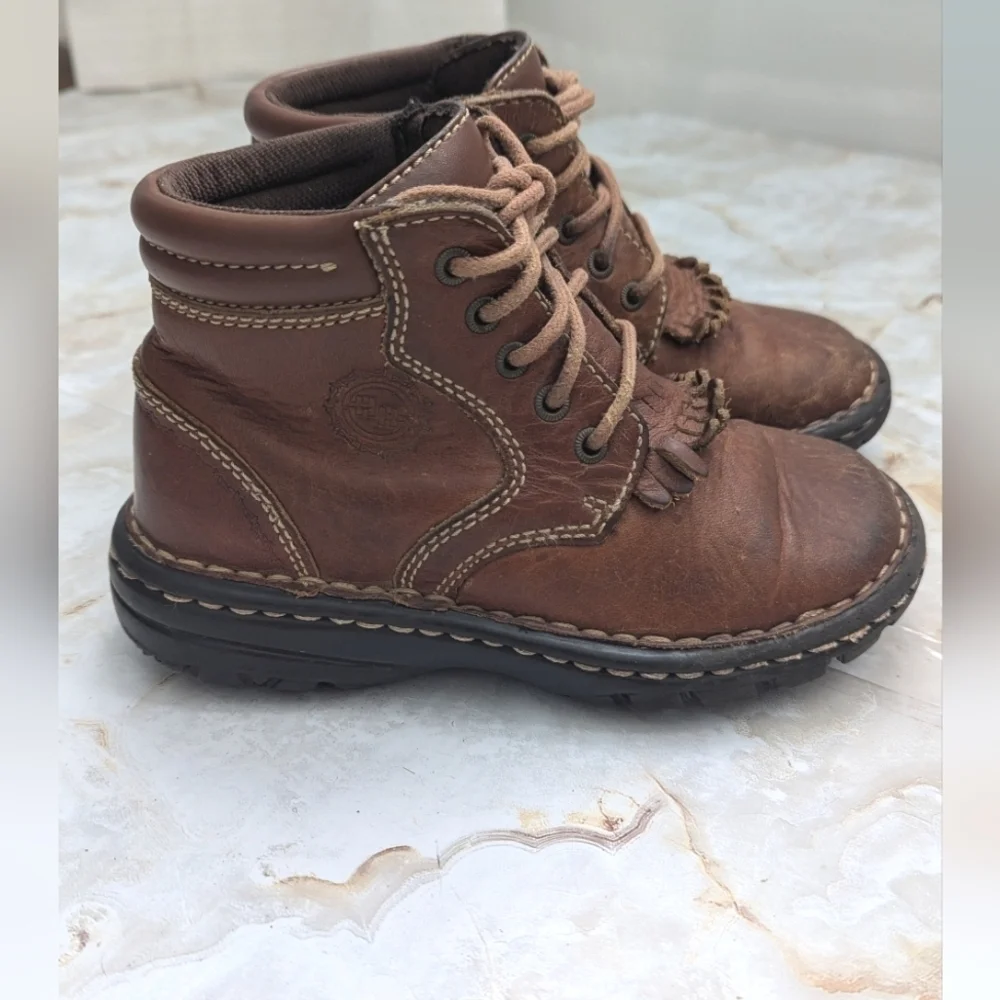 Kids Double H Leather Upper Boots Size 12D